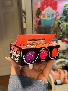 NeeDoh Donut Holes 6-Pack Squishy Toy Stress Balls - Purple, Pink, Orange